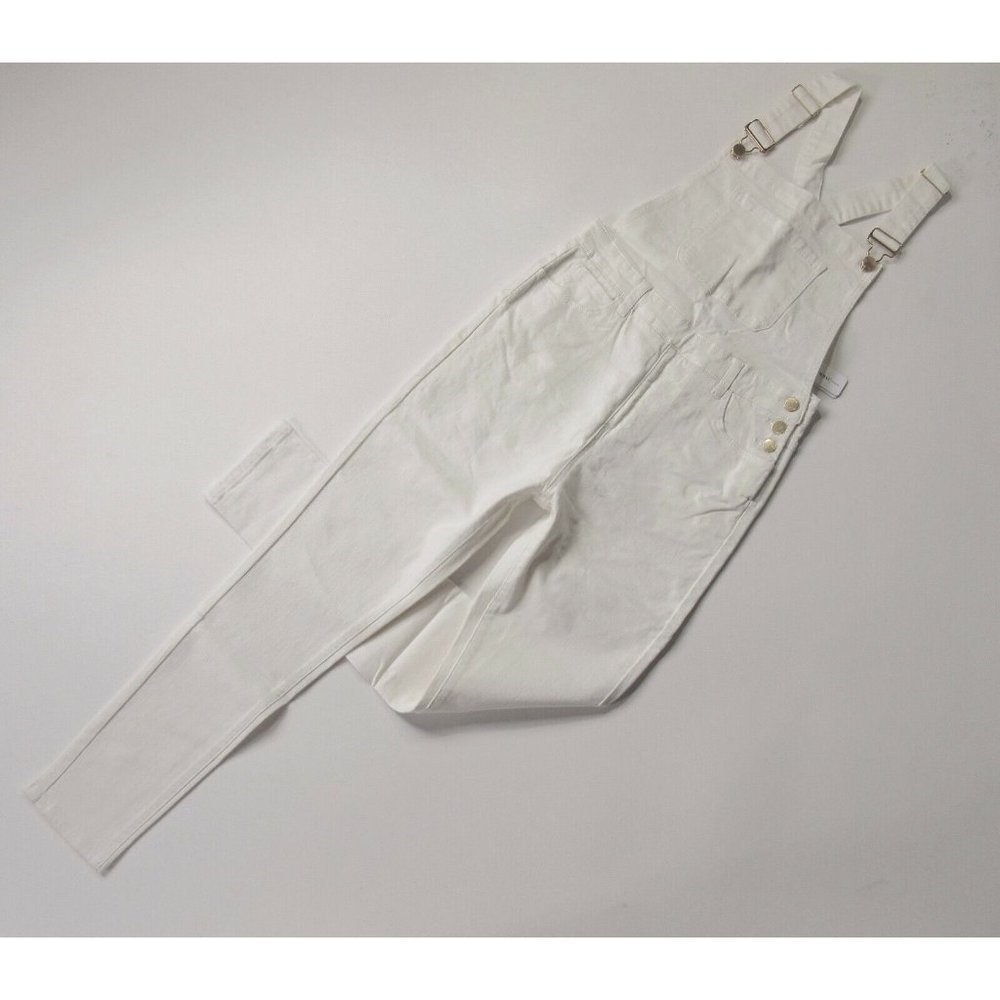 NWT We Wore What High Rise Skinny Overall in White Stretch Coverall XS 00-2 $195